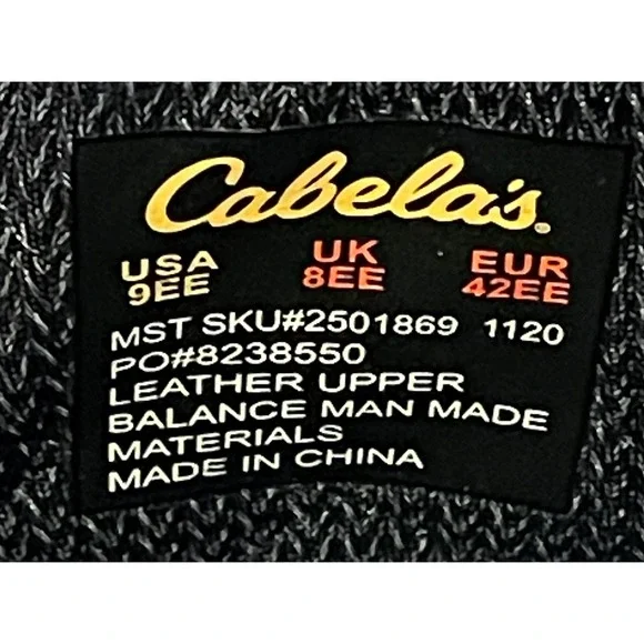 Cabela's Gore-Tex Thinsulate Leather Waterproof Hiking Boots Men's 9 EE